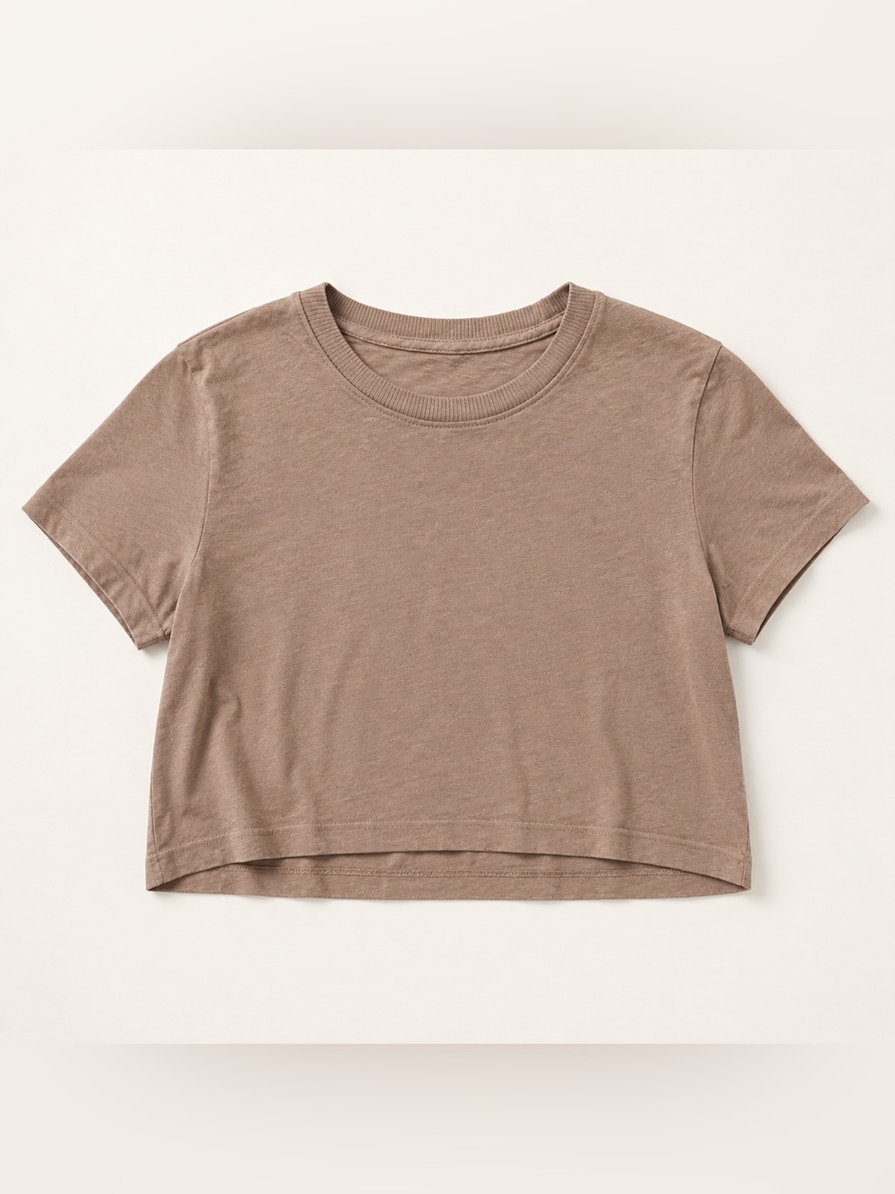 SET ACTIVE Set Basics Boxy Cropped Tee Dusty Mauve Taupe Women’s XS